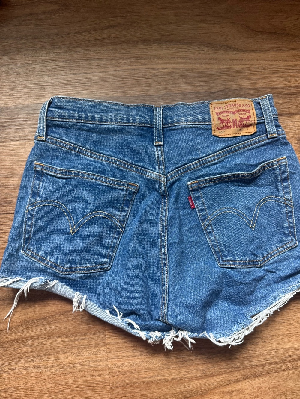 Levi's Women's Medium Blue Denim Cutoff Shorts